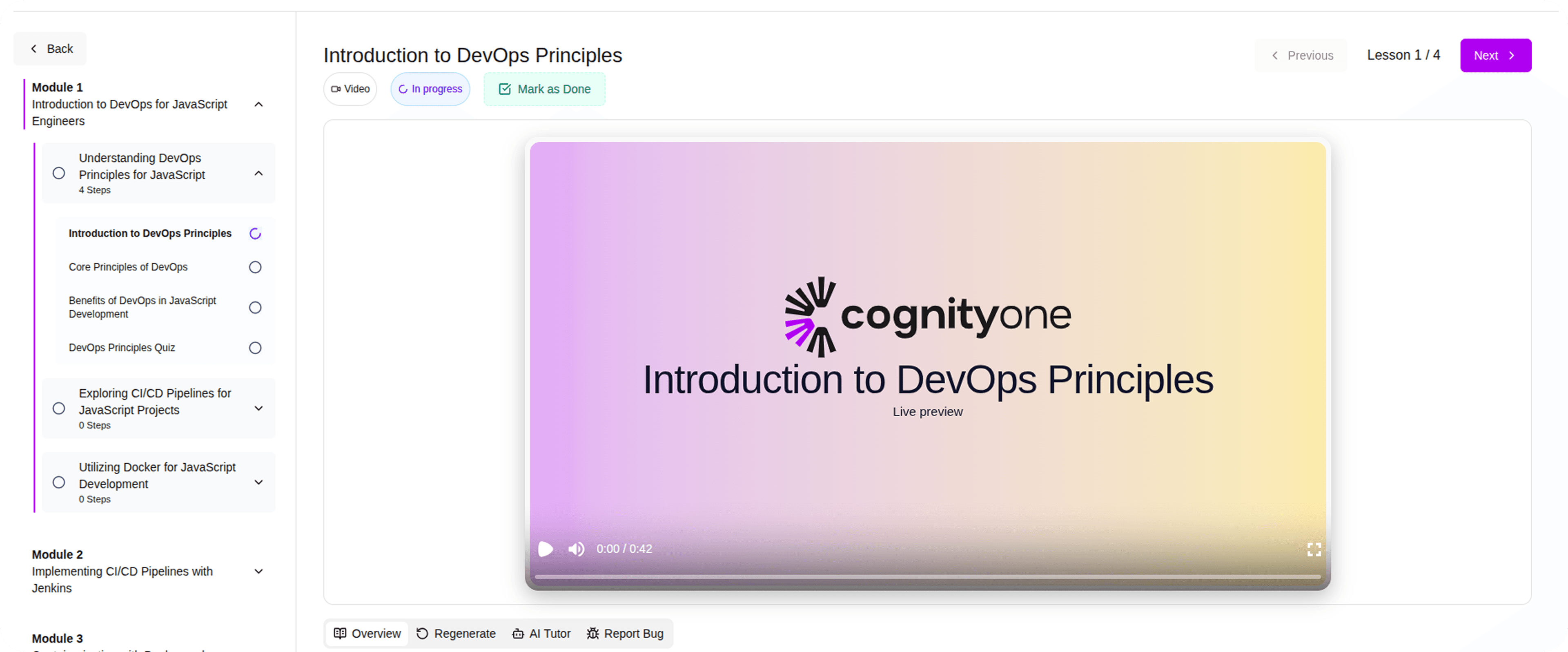 Describe your course